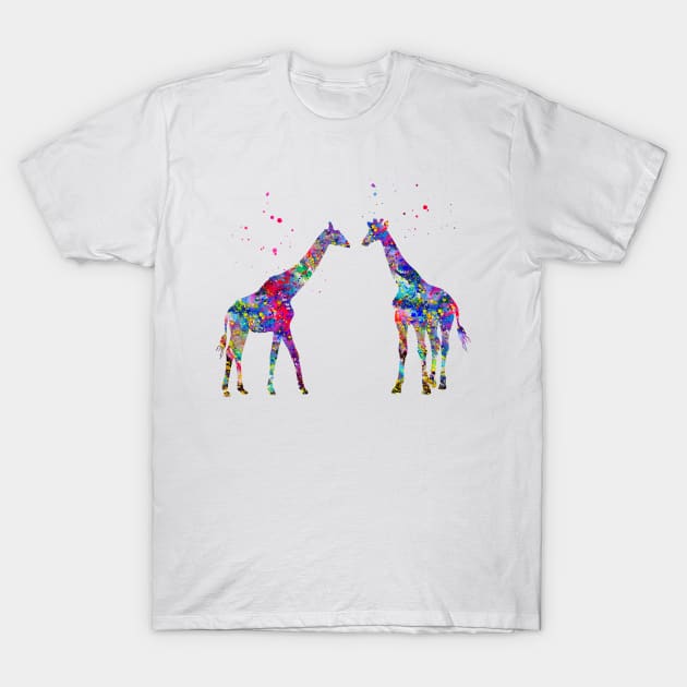 Two Giraffes T-Shirt by erzebeth